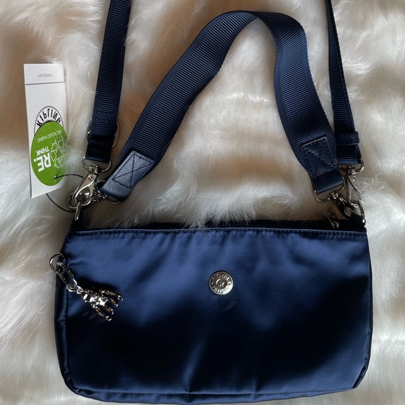 Kipling blue satin bag NWT - Picture 2 of 5